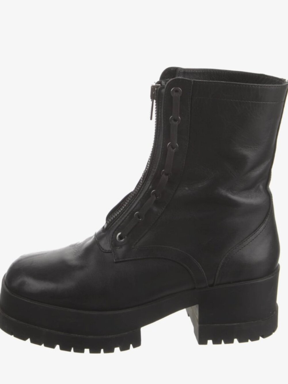 Robert Clergerie Leather Combat Boots, Size US 8.5/ IT 38.5